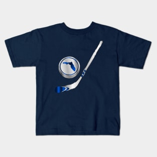 NHL - FL Blue and White Stick and Puck Kids T-Shirt